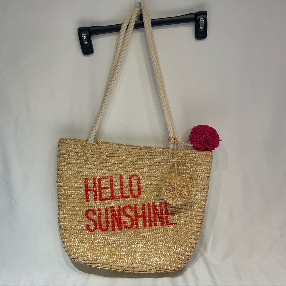 Disney x Junk Food Hello‎ Sunshine Straw Tote Bag Summer Beach Travel Casual